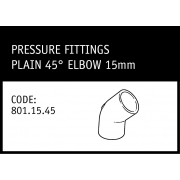 Marley Plain 45° Elbow 15mm - 801.15.45